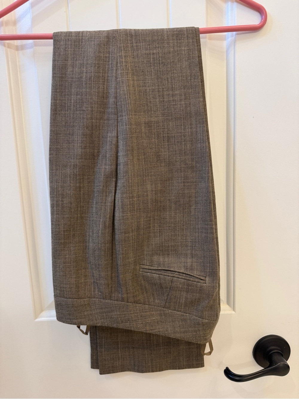 ANTONIO MELANI Brown Men's Dress Pants - Textured Taupe